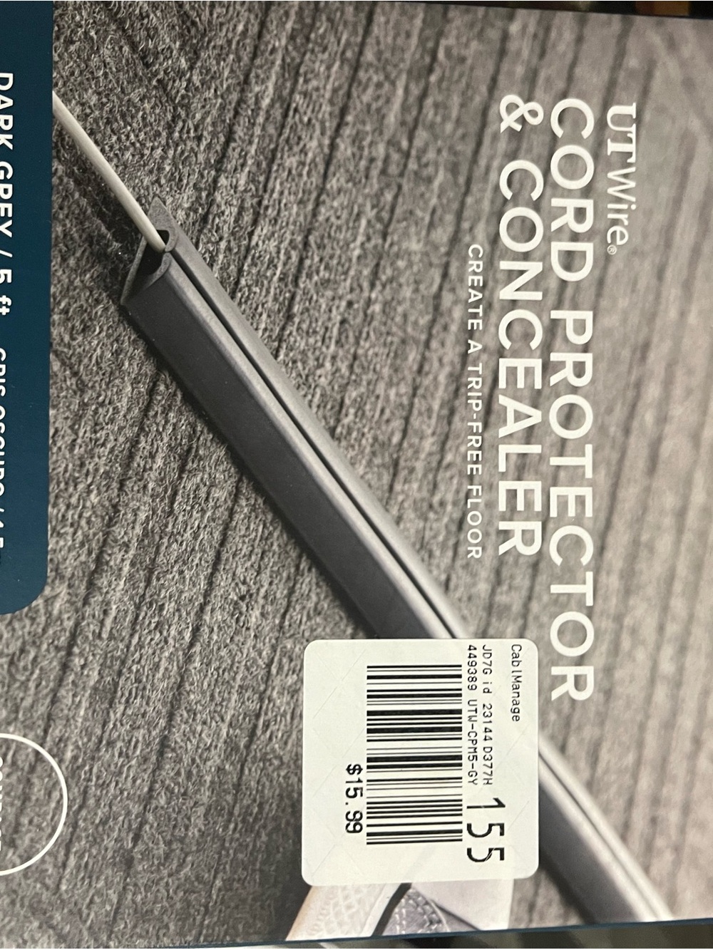 Cord Protector & Concealer in Dark Grey